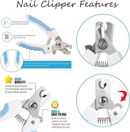 Dog Grooming Hammock | Pet Grooming Hammock Helper | Dog Grooming Harness with Nail Clippers/Nail Trimmers Nail File S-Hooks Strap Slings & Stainless-Steel Fur Comb | Size: L | Pink/Peach