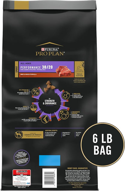 Purina Pro Plan Sport Performance 30/20 Beef & Bison Formula Dry Dog Food - 6 lb. Bag