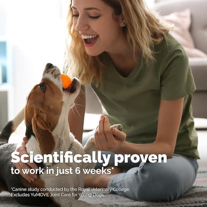 Yumove Hip & Joint Supplement for Dogs with Glucosamine, Hyaluronic Acid, Green Lipped Mussel & Omega 3 Joint Supplement - Regular or Advanced Strength (180ct, Advanced Vet Strength Soft Chews)