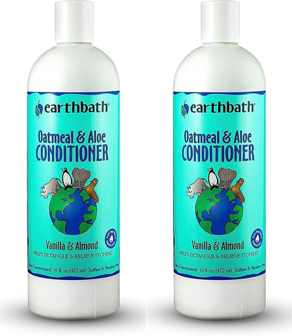 earthbath, Oatmeal & Aloe Conditioner - Dog Conditioner for Allergies & Itching, Dry Skin, Helps Detangle & Relieve Itching, Made in USA, Cruelty Free Pet Conditioners - 16 Oz (2 Pack)