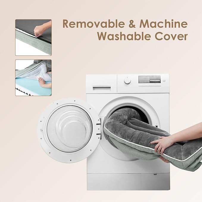 EHEYCIGA Orthopedic Dog Bed for Small Dogs, Waterproof Memory Foam Small Dog Beds with Sides, Non-Slip Bottom and Egg-Crate Foam Medium Dog Couch Bed with Washable Removable Cover, Greyish Green