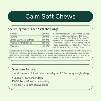 PetMeds Calm Supplement for Dogs - Anxiety & Stress Relief with Vitamins, Theanine & Lemon Balm - Supports Dogs During Travel, Thunder & Separation - Beef & Sweet Potato Flavor - 60 Soft Chews