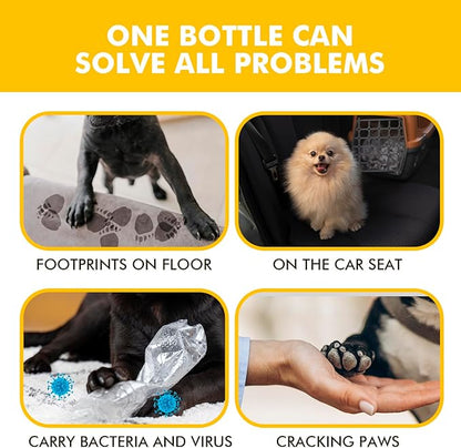 Dog Paw Cleaner 6.8Oz, Waterless Foaming Shampoo Paw Cleanser for Dogs, Cats, Foot Cleaner Brush, with 3 Silicone Brush & 1 Microfiber Absorbent Towel, Gentle, Fragrance-Free