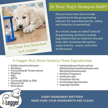 Organic Natural Dog Shampoo, Hypoallergenic Dog Shampoo, Puppy Safe Coconut Shampoo, Sensitive Skin, Fragrance Free with Aloe for Soothing Relief of Dry, Itchy, Sensitive Allergy Skin 16 oz