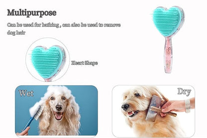 Heart-Shaped Puppy Brush ï¼ Soft Dog Brush - Gentle Grooming Brush for Small Dogs, Perfect for Yorkie, Shih Tzu, Maltipoo ï¼_og Hair Remover Brush (Fluorescent color)