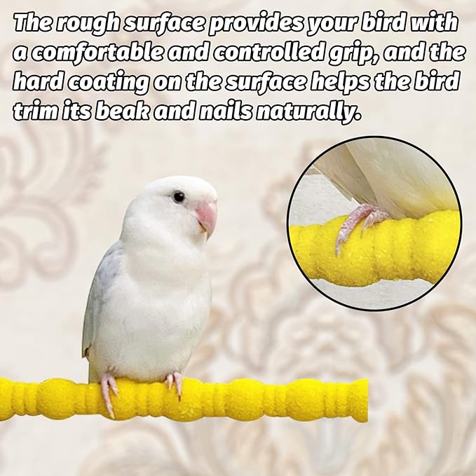 kathson 4 PCS Bird Perch Stand Toy Wood Parrot Perch Stand Platform Paw Grinding Rough-surfaced Chew Toys Cage Accessories Exercise Toys for Budgies Parakeet Cockatiel Conure Hamster