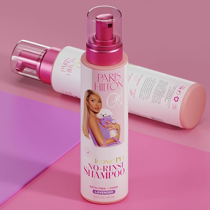 Paris Hilton Pet Iconic Lavender Scent No-Rinse Dog Shampoo, Waterless Dog Wash, Hypoallergenic, 280ml  Quick Clean for Dogs, Easy Grooming, No Rinse Needed