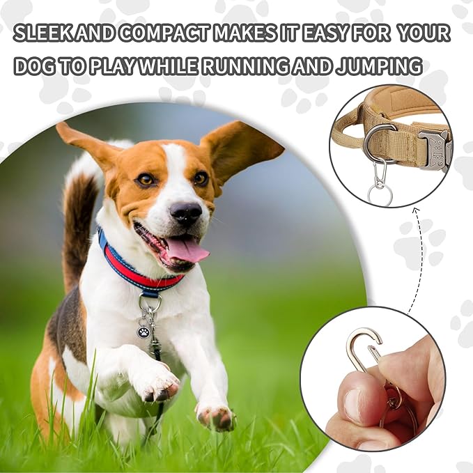 Dog Tag Clip for Collar 2 Pcs,Dog Tag Holder for Pet Collar, Secure Dog Tag Ring, Micro Carabiner, Pet Tag Clip - Stainless Steel, Dog Tag Holder Silvery