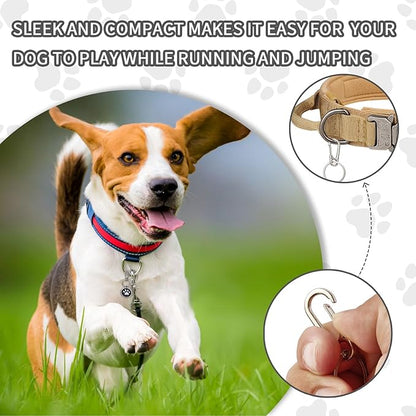 Dog Tag Clip for Collar 2 Pcs,Dog Tag Holder for Pet Collar, Secure Dog Tag Ring, Micro Carabiner, Pet Tag Clip - Stainless Steel, Dog Tag Holder Silvery