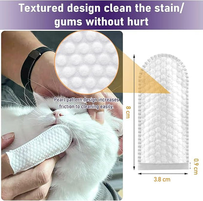 HavenJanny 50pcs Pet Teeth Cleaning Wipes for Dogs and Cats, Dog Dental Wipes for Reducing Plaque and Freshening Breath, Disposable Gentle Cleaning and Gum Care