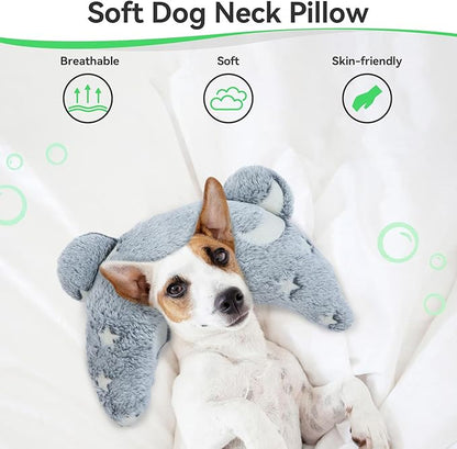 T'CHAQUE Dog Pillow Dog Calming Pillow Sleep and Glow Pillow for Dogs Anxiety Relief Cat Pillows for Indoor Cats Soft U-Shaped Pillow for Pet Dog Neck Pillow Half Donut Cuddler Sleeping Improve