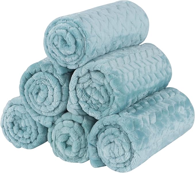 BVAGSS 6 Pack Small Dog Blanket, Super Soft Warm Pet Cover Blankets, Wheat Ears Print Puppy Fleece Flannel Blanket for Small Medium Dogs and Cats MW003