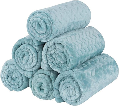 BVAGSS 6 Pack Small Dog Blanket, Super Soft Warm Pet Cover Blankets, Wheat Ears Print Puppy Fleece Flannel Blanket for Small Medium Dogs and Cats MW003