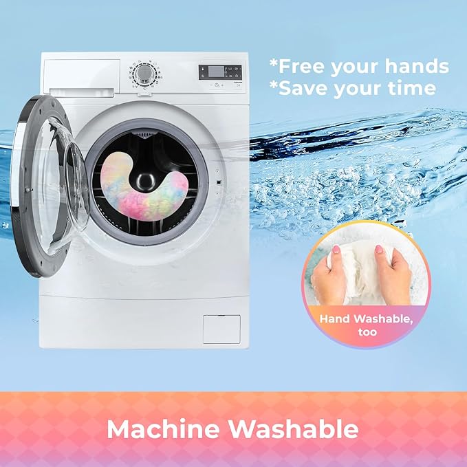 Dog Pillow, U-Shaped Dog Calming Pillow for Pet, Soft Dog Neck Pillow Machine Washable Dog Bed Pillow for Dog and Cat Enhance Sleep Quality(Tie-dye Pink Blue, Medium)