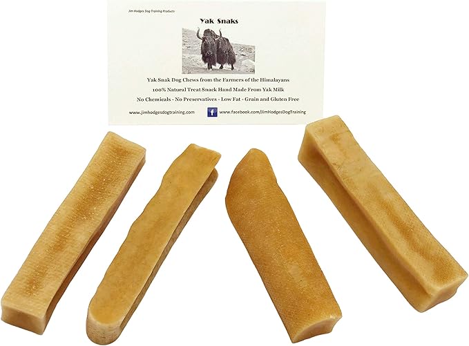 Yak Snak Dog Chews - All Natural Hard Cheese Himalayan Dog Treats - Long Lasting Dog Chews, Made from Yak Milk, Small, Medium, Large & Extra Large Sizes (Medium 4-Pack)