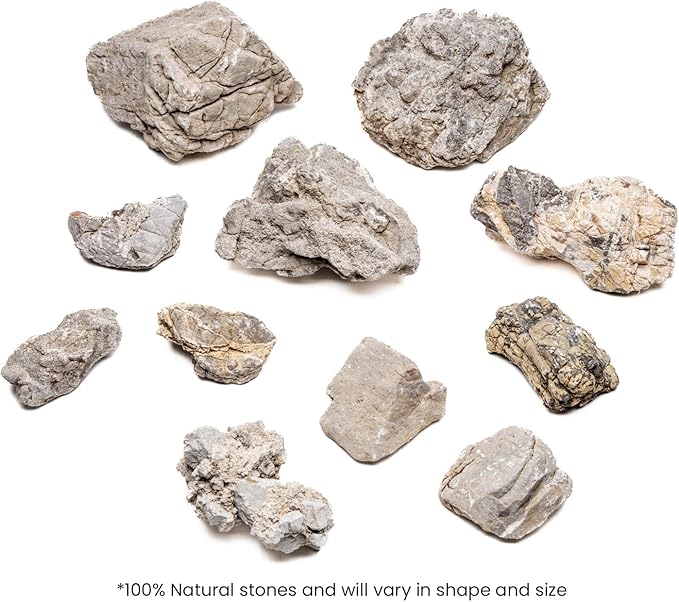 SubstrateSource Natural Stone for Aquarium, Terrarium, Paludarium, Reptile Enclosures - Set of Decorative Rocks for Landcapes, Aquascaping, Fish Tank Decor (Elephant Skin Stone, 10 Pounds, 2-7")