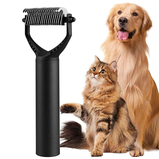 Dog Brush for Shedding - Short Haired Dogs, Undercoat Rake for Dogs, Cat Brushes for Indoor Cats, Cat Grooming Supplies, Dog Deshedding Brush for Small Medium and Large Pet.
