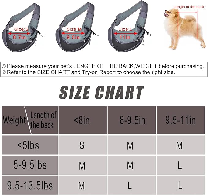 Cuby Pet Sling Carrier for Medium Dogs Cats,Drawstring Zipper & Special Security Hook Triple Designs for Pets' Securty,Breathable Mesh Travel Cat Carrier Bag with Adjustable Shoulder Strap (Black M)