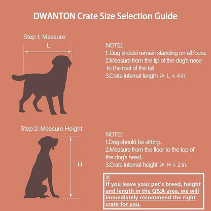 DWANTON Dog Crate Furniture with Cushion, Wooden Dog Crate Table, Double Doors Dog Furniture, Indoor Dog Kennel, Dog House, Dog Cage Large, 38.5" L, Rustic Brown