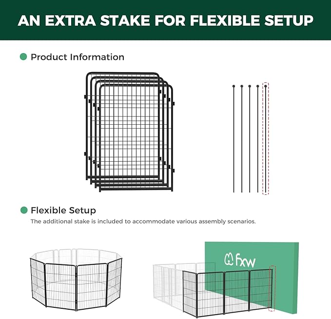 FXW Homeplus Dog Playpen for Indoor Use - Stress-Free and Safe Play, Heavy Duty 40 Inch 4 Panels Dog Pen for Medium and Large Dogs, Black_atented