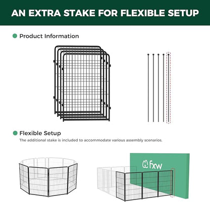 FXW Homeplus Dog Playpen for Indoor Use - Stress-Free and Safe Play, Heavy Duty 40 Inch 4 Panels Dog Pen for Medium and Large Dogs, Black_atented