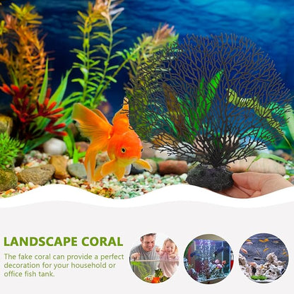 balacoo Aquarium Sea Fan Coral Decorations - Simulation Sea Coral Branch, Artificial for Aquarium Ornament Fish Tank Landscape (7 Inch)