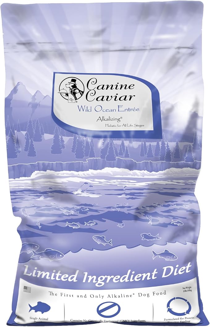 Canine Caviar - Wild Ocean: Herring & Teff Alkaline Dry Dog Food, Limited Ingredients, Gluten-Free, Based on Science & Research, Veterinary Alternative Diet (22 Pound Bag)