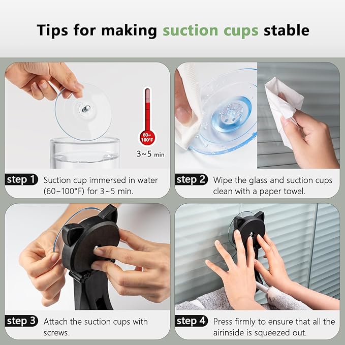 Cat Window Perch Cordless, Glow in The Dark & Stable Cat Beds- Breathable Window Hammock for Overlooking, Sunbathing and Climbing - Maximum Hold Up to 40lb(Grey)