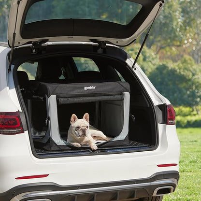 42 Inch Collapsible Dog Crate for Extra Large Dogs - XL Dog Travel Crate Portable with Breathable Mesh Windows, Soft Sided Dog Kennel Foldable for Indoor and Outdoor, Grey