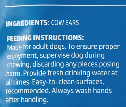 Amazon Brand – Wonder Bound Cow Ears Dog Treats, Pack of 12, Beef, Highly Digestible, Minimally Processed