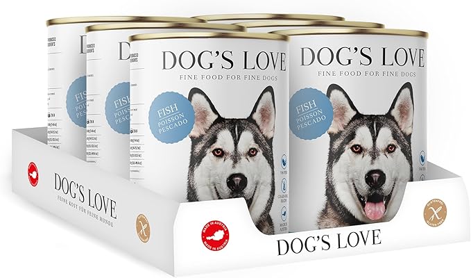 DOG'S LOVE Single Protein, Limited Ingredients, Ethically Sourced, Grain Free Wet Dog Food - Canned Soft Dog Food - Premium Can Dog Food | 6 cans-(14.1 Oz, Fish)