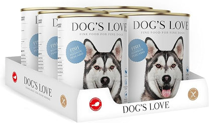 DOG'S LOVE Single Protein, Limited Ingredients, Ethically Sourced, Grain Free Wet Dog Food - Canned Soft Dog Food - Premium Can Dog Food | 6 cans-(14.1 Oz, Fish)