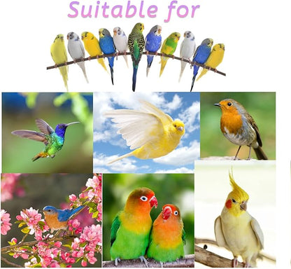 kathson Bird Seagrass Mat,Birds Swing Toy,Natural Grass Handmade Woven Hammock Hanging Parrot Lounger with Colour Toys for Lovebird,Cockatiel,Canary,Parakeets,Finch,Budgie (2 Pcs)