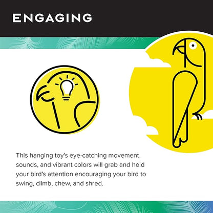 Featherland Paradise Knots N Blocks Bird Toy, Bird Toys, for Parrots, Cockatoos, Macaws, Very Large Birds and Big Beaks