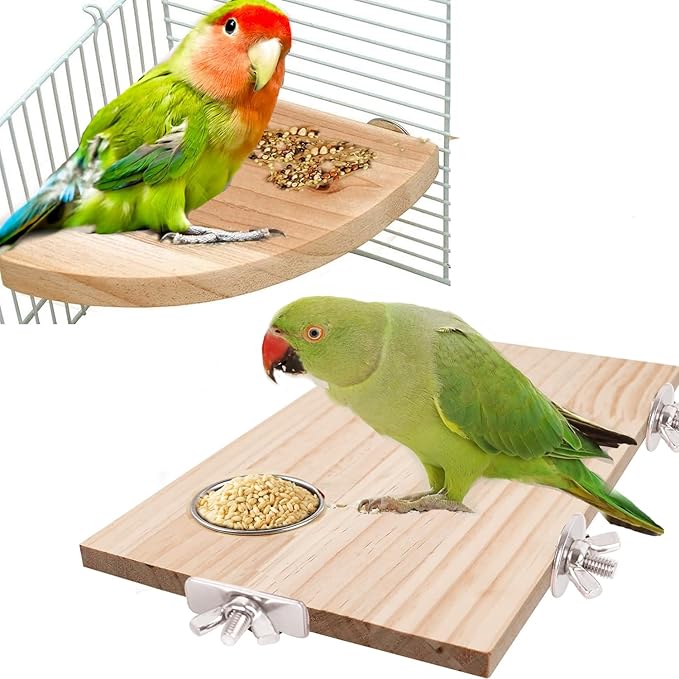 Bird Perch Platform Stand,Wood Perch Bird Platform Parrot Stand Playground Cage Accessories for Small Anminals Rat Hamster Gerbil Rat Mouse Lovebird Finches Conure Budgie Exercise Toy