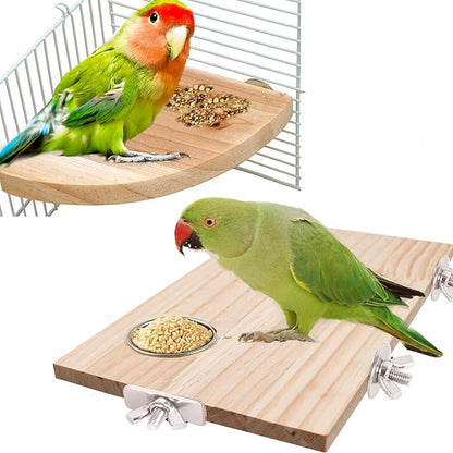 Bird Perch Platform Stand,Wood Perch Bird Platform Parrot Stand Playground Cage Accessories for Small Anminals Rat Hamster Gerbil Rat Mouse Lovebird Finches Conure Budgie Exercise Toy