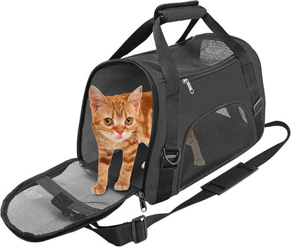 Cat Carrier Airline Approved Pet Carrier,Soft-Sided Pet Travel Carrier for Cats Dogs Puppy Comfort Portable Foldable Pet Bag,Airline Approved