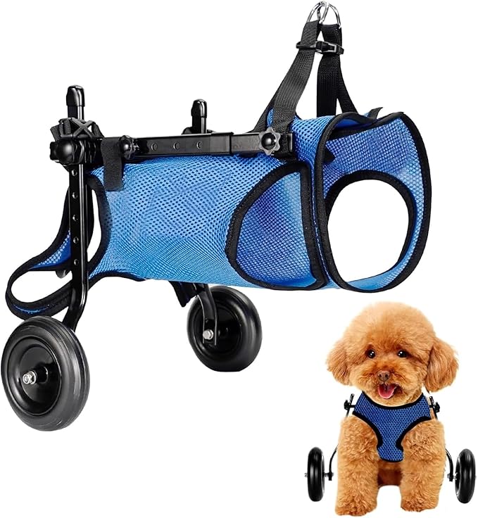 Dog Wheelchair for Back Legs Adjustable Dog Wheelchairs with 2 Wheels Pet Doggy Wheelchairs with Disabled Hind Legs Walking-Dog Leg Brace and Hip Support, Light Weight
