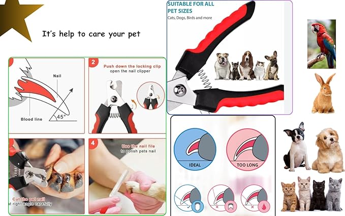 Dog Grooming Kit, 2PCS Dog Bath Brush Scrubbers, 1 Double Sided Soft Bristle and Pin Brush, 1 Professional Nail Clipper and Trimmer For Large & Mediam Dog,Cat,and Rabbit.