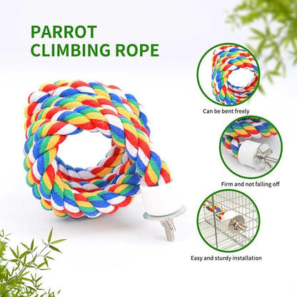 Bird Perch,Bird Rope Perch & Rope Perch,Bird perches for cage,Rope Perch for Conures,Parrots,Cockatiel,Lovebird,Budgerigar,Parakeet Rope perches for cage
