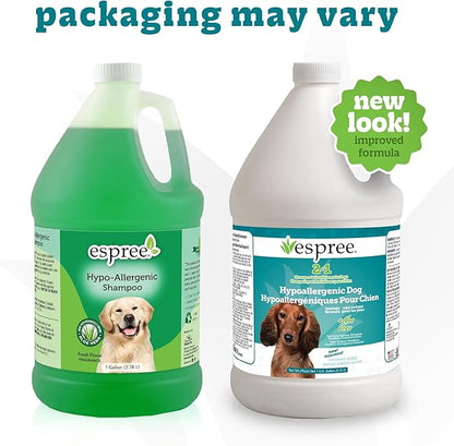 Espree Hypoallergenic Dog Shampoo & Conditioner, Tearless Formula with Aloe Vera, Sulfate-Free, Paraben-Free, Harsh Chemical and Dye-Free, Safe for Sensitive Skin, Gallon