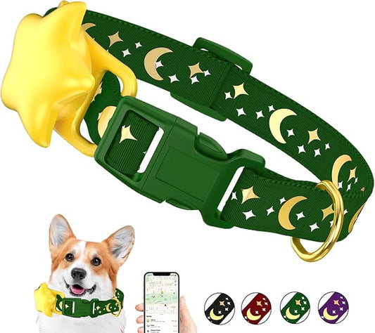 Airtag Dog Collar, Dog Collar for Large Dogs, Dog Collars for Medium Dogs, Dog Collars for Small Dogs with AirTag Holder Case, Dog GPS Tracker Collar (Green, Medium)