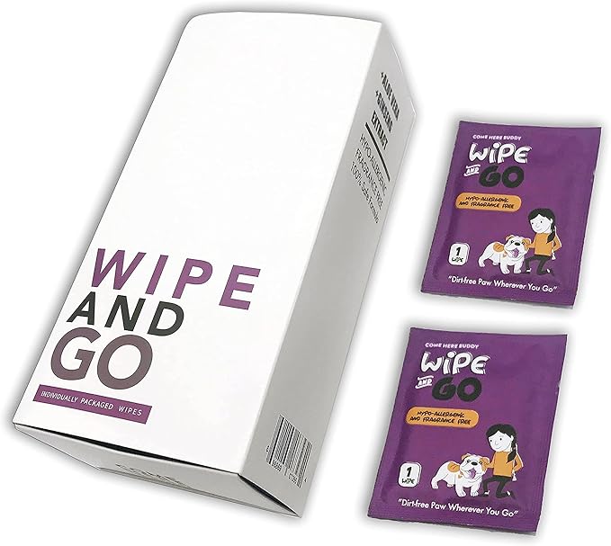 Dog Wipes - Individually Packaged - Hypoallergenic and Fragrance Free - Dog & Cat Face Paw & Butt Cleaner