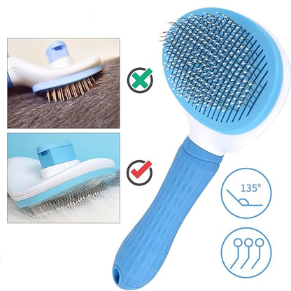 Cat Brush for Hair Removal, Dog Brush for Indoor Cats and Dogs, Suitable for Shedding & Haired Pets, Skin Friendly Hair Removal Beauty Tool, Blue