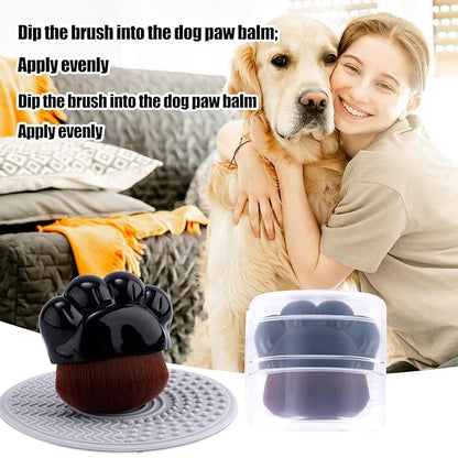 2pcs Dog Paw Balm Brush, Dog Paw Pad Balm Brush with Silicone Cleaning Pad Dog Cares Products Dog Nose Balm Applicator Paw Cleaning Brush for Dogs Cats (Black)