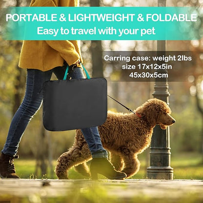Portable Pet Dog Playpen, Pet Playpen Foldable Extra Heavy Duty Pop Up No Assembly Kennel Tent Crate Indoor Outdoor with Shade Ventilation Mesh for Small Dog, Kitten, Cat, Rabbit (Turquoise)