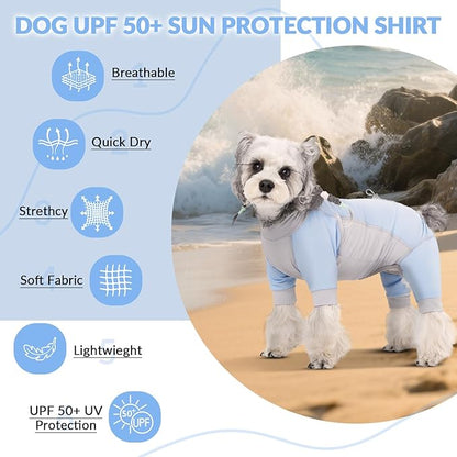 Dog Sun Protection Shirt, UV Shirt for Dogs, Lightweight Breathable Cooling Vest, Quick Dry Dog Summer Clothes for Small Dogs