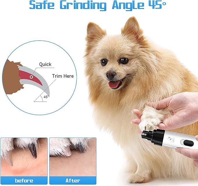 Silent Grind Pro for Dogs, SilentGrind Pro, Silent Grind Pro Dog Nail Trimmer, New Electric Dog Nail Clippers for Dog Nail Grinders Rechargeable, Pet Poochie Nail Grinder, Pet Paws Grooming Tool (1PC)