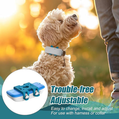 4pcs Collar Attachment Clips, GPS Dog Silicone Clips Accessories for Cat Pet Activity Replacement (Blue)