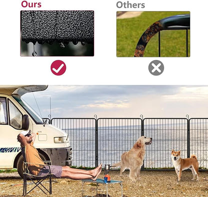 Dog Playpen Indoor Dog Fence Outdoor for Yard, 32inch 4 Panels Dog Pens Outside Anti-Rust Puppy Pen Dog Exercise Pen with Lock for Medium Small Dogs, Portable Pet Fence for Yard RV Camping